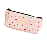 OEBUAFI Big Pencil Pouch Durable Canvas Bag for Teen Girls Everyday Essentials Large Capacity 19 X 8 X 3cm (Beige)