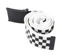 OEBUAFI Black White Grid Strap Belt, Military Style Checkered Belt Adjustable Cuttable Strap for Outdoor Great Canvas High Endurance