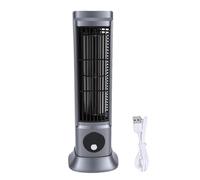 OEBUAFI Bladeless Standing Fan Quiet Operation Rechargeable Tower Fan for Home Office Space Gray