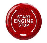 OEBUAFI Carbon Fiber Engine Start Stop Button Cover Trim Replacement for C8 2020 to Present with Perfect Fit Easy Installation (Red)