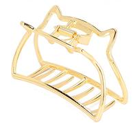 OEBUAFI Cat Shape Metal Hair Claw Clips, Strong Hold Hair Catch Barrette for Daily Wear, Accessories (Bright Gold)