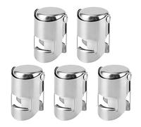 OEBUAFI Champagne Stopper Set, Stainless Steel Bottle Sealer 5 Pack | proof Silicone Plug Preserves Freshness, Fits Most Wine Bottles, for Home Bars, Restaurants, Hotels, Clubs, and Coffee Shops