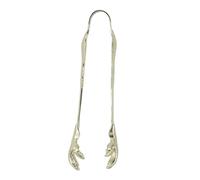 OEBUAFI Claw Style Ice Tongs, Stainless Steel Eagle Claw Shape Ice Tongs for Bar Kitchen Restaurant, with Non Slip Design for Sugar Cubes and (Plated Gold)
