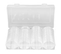 OEBUAFI Clear Storage Box, 60 Pieces 41mm Capsules with Half Moon Opening for Collector Australian Large Capacity Keeper Dust Proof Solution