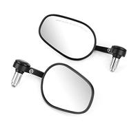 OEBUAFI CNC Aluminium Alloy Motorcycle Rearview Mirrors Wide Angle Convex Glass Lens Handle Bar End Mirrors Fit for Honda Fit for Indian for Suzuki for Yamaha Riders 7/8" Black
