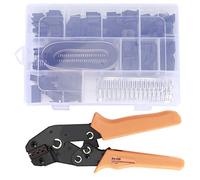 OEBUAFI Crimping Tool Kit with Ratcheting Wire Crimper Pliers, 0.1-1.0mm | High-hardness Steel Construction, Adjustable Ratchet Mechanism, Ergonomic Handle, Transparent Storage Box