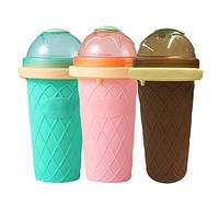 OEBUAFI Cup, Silicone Ice Cream Maker, Quick Cooling Milkshake Machine for Kids and Family (green)