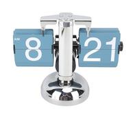 OEBUAFI Digital Flip Down Clock, Retro Flip Desk Clock Mechanical Vintage Auto with Internal Gear Operated 304 Stainless Steel for Home Livingroom (Blue)