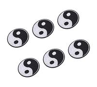 OEBUAFI DIY Cotton Yin Yang Patch Embroidered Clothing Patches, Simple Operation Iron On Patch for Shirts Hats Bags