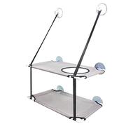 OEBUAFI Double Layer Cat Window Hammock, Sturdy Cat Perch with 6 Suction Cups for Large Cats, Nylon Mesh Bed for Sunbathing, Supports Up to 10KG (white)