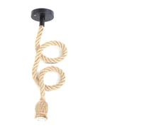 OEBUAFI E27 Lamp Base, 1m Hemp Rope Pendant Light DIY Decorative Bulb Holder with Copper Wire for Home Restaurant Bar Cafe (1 light bulb per meter)