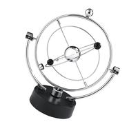 OEBUAFI Electric Perpetual Motion Swing Ball Desk Toy, Kinetic Art Sculpture with Rotating Ring, Magnetic Pendulum Ornament for Office Home Decor, Battery Operated (A603)