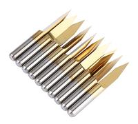 OEBUAFI Engraving CNC Cutter Bit Smooth Hard 10pcs for Woodworking Tool with 3.175mm Shank Diameter (3.175*30°*0.1)