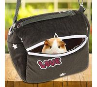 OEBUAFI Flannelette Hamster Outgoing Bag, Blackish Green Portable Carrier for Small Pets, Perfect for Outdoor Adventures (Large)