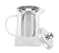 OEBUAFI Glass Teapot with Stainless Steel Filter, High Borosilicate Glass and 304 Mesh Tea Infuser Pot, Square Design Pot for Black or Green Tea and Coffee (750ml)
