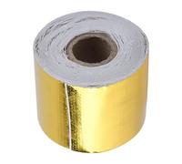 OEBUAFI Golden Car Aluminum Foil Heat Shield Wrap Tape 2in x 32.8ft, High Temperature Proof Insulation Sound Tape for Firewalls Fuel Cells Engine Covers (Golden 10M*5Cm)