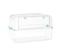 OEBUAFI Hamster Cage, Large Full Transparent with Excellent Ventilation, Shatterproof Thick Acrylic Material Polished Seamless Edge Small Pet Cage (Transparent)