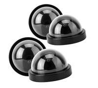 OEBUAFI Hemisphere Security Camera Fine Workmanship Red Flashing Led Light Frightens Thieves Suitable for Indoor Outdoor [4pcs] (Black)