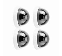 OEBUAFI Hemisphere Security Camera Fine Workmanship Red Flashing Led Light Frightens Thieves Suitable for Indoor Outdoor [4pcs] (White)