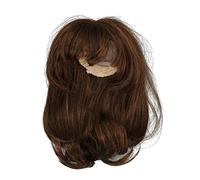 OEBUAFI High Temperature Silk Short Hair Doll Wig with Bangs, 1/6 Scale BJD Wig with Three Piece Mesh for 15.5 to 17cm Ball Jointed Dolls (Light Brown)