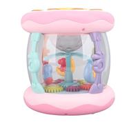 OEBUAFI Infant and Toddler Musical Projector Rotating Light Toy, Hand and Sleep Aid Feature, Safe Materials for Early Learning (Pink)