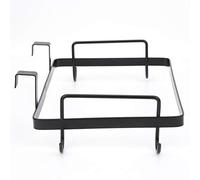 OEBUAFI Iron Garbage Bag Rack Stand Hanging Trash Holder with Door Back Hook for Kitchen Cabinet White 10.2x6x3in (Black)