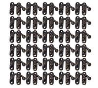 OEBUAFI Iron Hasp Hook 30PCS, 3.2x2.8cm Jewelry Box Lock with Screws Bronze Yellow Silver Replacement Hooks for Gift Box Cabinet Right Left Type (Bronze Right Hook)
