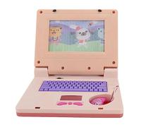 OEBUAFI Kids Learning Laptop, Educational Electronic Toy Learn Alphabet, Words, Mathematics, Play Games and Music Educational Learning Computer for Kids (Purple Retractable Mouse)