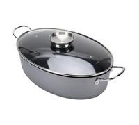OEBUAFI Large Oval Fish Steamer Pot Non Stick Multi Functional Fish Cooker Pot for Gas Stove Induction Cooker with Carbon Steel Oval Steaming