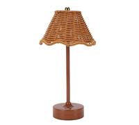 OEBUAFI LED Vintage Rattan Table Lamp Adjustable Brightness Cordless for Bedroom Decor Wicker Shade Night Light 12.6x6.30x3.54in (Brown)