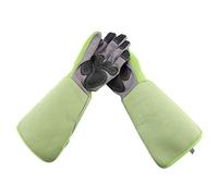 OEBUAFI Long Gardening Gloves Puncture Resistant Rose Pruning (Green) | Extended Forearm Protection, Oxford Cloth Reinforced Palms, Breathable Fiber Wrist, Cotton Lining, for Trimming Hedges and