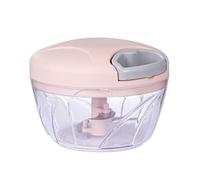 OEBUAFI Manual Food Chopper, Food Grade Plastic with Blades, Garlic Processor, Portable 500ml for Home Cooking Meal (Pink)