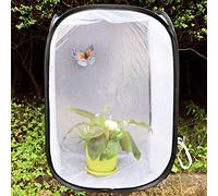 OEBUAFI Mesh Cage Foldable Net for Watching Caterpillars Transform Into Butterflies (White)