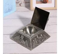 OEBUAFI Metal Ashtray Smoking Accessories Egyptian Pharaoh Pyramid Shape with Detailed Texture Relief for Indoor Desktop Decor Gift (Antique Tin Color)