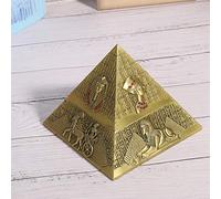 OEBUAFI Metal Ashtray Smoking Accessories Egyptian Pharaoh Pyramid Shape with Detailed Texture Relief for Indoor Desktop Decor Gift (Bronze)