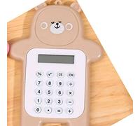 OEBUAFI Mini Bear Calculator Portable Pocket Calculator, Cute Cartoon Design with Rubber Buttons Rounded Edges for Students Kids Learning Math (Yellow)