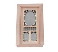 OEBUAFI Mini DIY Finished Dollhouse Screen Door, 1:12 Birch Dollhouse Furniture Model for Living Room Decoration