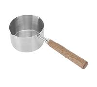 OEBUAFI Mini Saucepan Stainless Steel Butter Warmer Pot 200ml with Wooden Handle for Melting Butter Milk Warming Cooking Oil Dripping