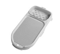 OEBUAFI Mini Washboard, Portable Laundry Board with Drainable Holder, 3D Grain Non Prickly Scrubbing Panel, Slip Proof Groove Design for Household Hand Washing Clothes