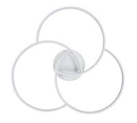 OEBUAFI Modern Ceiling Light Fixture Remote Control Dimmable for Bedroom Living Room Kitchen 21.7in 3 Loops Design (White)