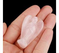 OEBUAFI Natural Rose Quartz Angel Pink Crystal Stone Healing Gemstone Decor Handcrafted with Exquisite Polish for Home Office Gift