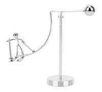 OEBUAFI Newtons Cradle, Newton Pendulum Motion Ornaments with Little Figure for Office Desk Physics Science Display (Little Prince of Skiing)