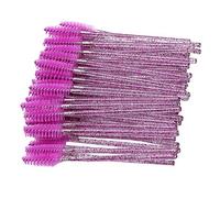 OEBUAFI Nylon Brush for Disposable Makeup Tools, Portable Eyelash and Eyebrow Brush for Makeup Artists, 50 Pieces, Pink, Red and Green (Purple)