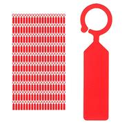 OEBUAFI OEBUAFI 100Pcs Plant Tree Tag, Hanging Flower Labels Sign Markers Gardening Accessory, with Ring Shape Buckle Design, for Seed Trays Flower Pots Gardens Farmland Orchards (Pink) (Red)