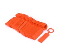 OEBUAFI OEBUAFI 100Pcs Plant Tree Tag, Hanging Flower Labels Sign Markers Gardening Accessory, with Ring Shape Buckle Design, for Seed Trays Flower Pots Gardens Farmland Orchards (Pink) (Orange)