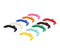 OEBUAFI Plastic Purse Frames 8.5cm for DIY Sewing | Semicircle Curved Shape, Retro Candy Colors, 10 Pack Sewing Accessories, Secure Locking Buckle