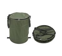 OEBUAFI Pop Up Trash Can, 10 Gallon Collapsible Camping Trash Can with Zippered Lid, Foldable Portable Garbage Bin for Outdoor Camping Picnics Gardening (OD Green)