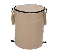 OEBUAFI Pop Up Trash Can, 10 Gallon Collapsible Camping Trash Can with Zippered Lid, Foldable Portable Garbage Bin for Outdoor Camping Picnics Gardening (Brown)