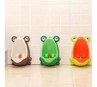 OEBUAFI Potty Training Urinal for Boys with Suction Cup Cartoon Kids Toilet Trainer Fun Aiming Point for Toddlers 8 Months to 6 Years (Coffee+Beige)