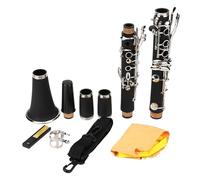 OEBUAFI Professional 17 Key Bakelite Clarinet with Reeds Portable Bag Woodwind Instrument for Musicians